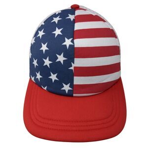 American Flag Snapback Mesh Back Trucker Hat Multi One Size Wemco